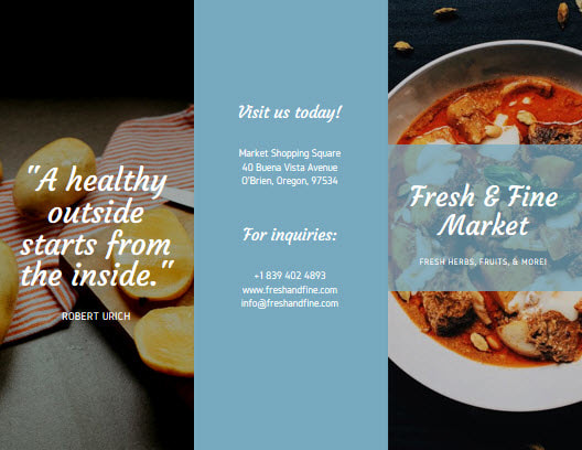 Brochure templates for healthy foods business
