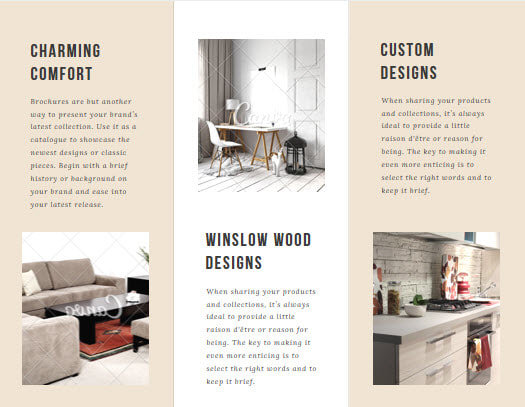 Brochure templates for interior design business