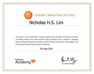 Content Marketing Certified by Hubspot Academy