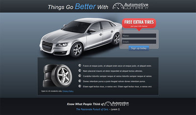LANDING PAGE FOR AUTOMOTIVE BUSINESS