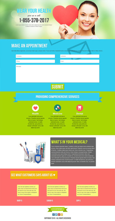 LANDING PAGE FOR HEALTH CARE BUSINESS