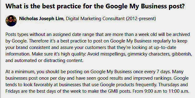 Google My Business Best Practices